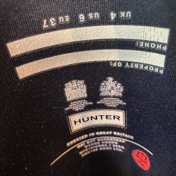 Hunter Wedge Rain Boots Back Strap Navy - Picture 5 of 6